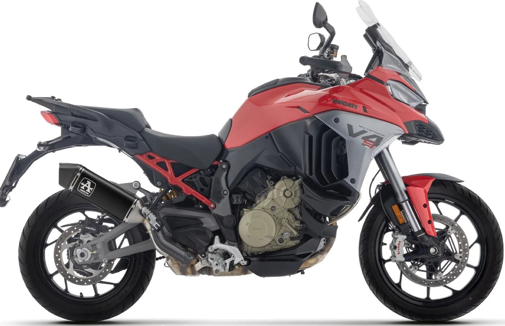 Terminale Di Scarico Senza Omologazione Suono Veloce Titanio Nero Fondello Carby - Arrow Special Parts Compatibile Con Ducati Multistrada V4 - S (2025-2026)