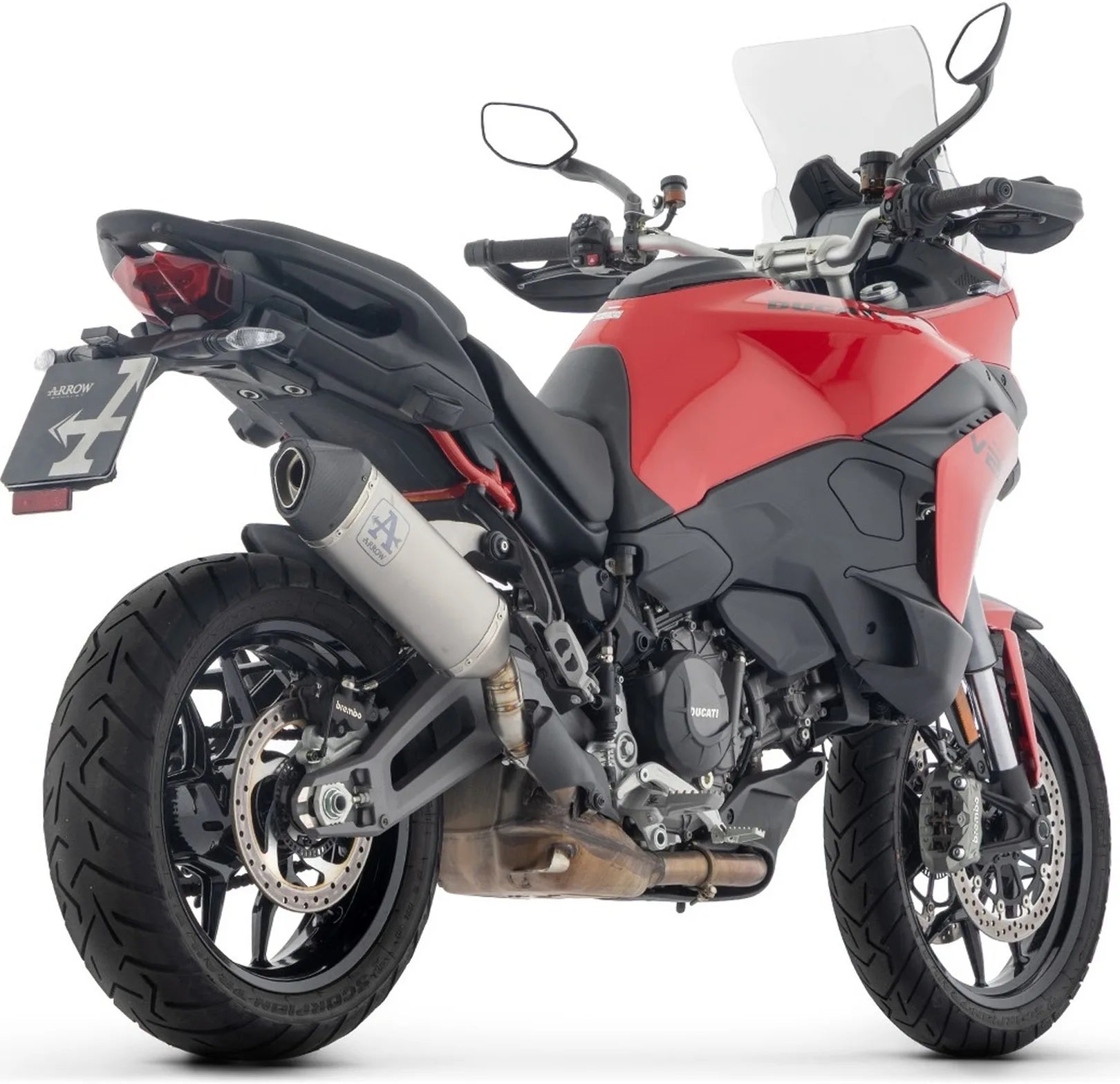 Terminale Di Scarico Non Catalizzato E Senza Omologazione Suono Veloce Full Titanio Fondello Carby - Arrow Special Parts Compatibile Con Ducati Multistrada V2 - S (2025)