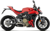 Exhaust Tip Without Sound Certification Works Black Titanium Body And Carbon Cap - Arrow Special Parts Compatible With Ducati Streetfighter V4 (2025-2026)