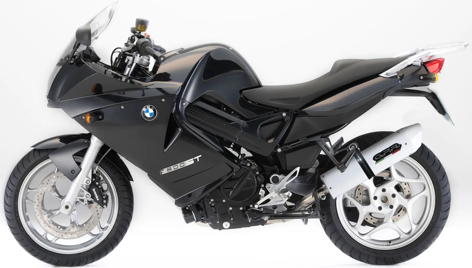 Impianto Di Scarico Completo Catalizzato E Con Omologazione Suono Albus Ceramic Alluminio Bianco - Gpr Compatibile Con Bmw F 800 - S - St (2006-2011)