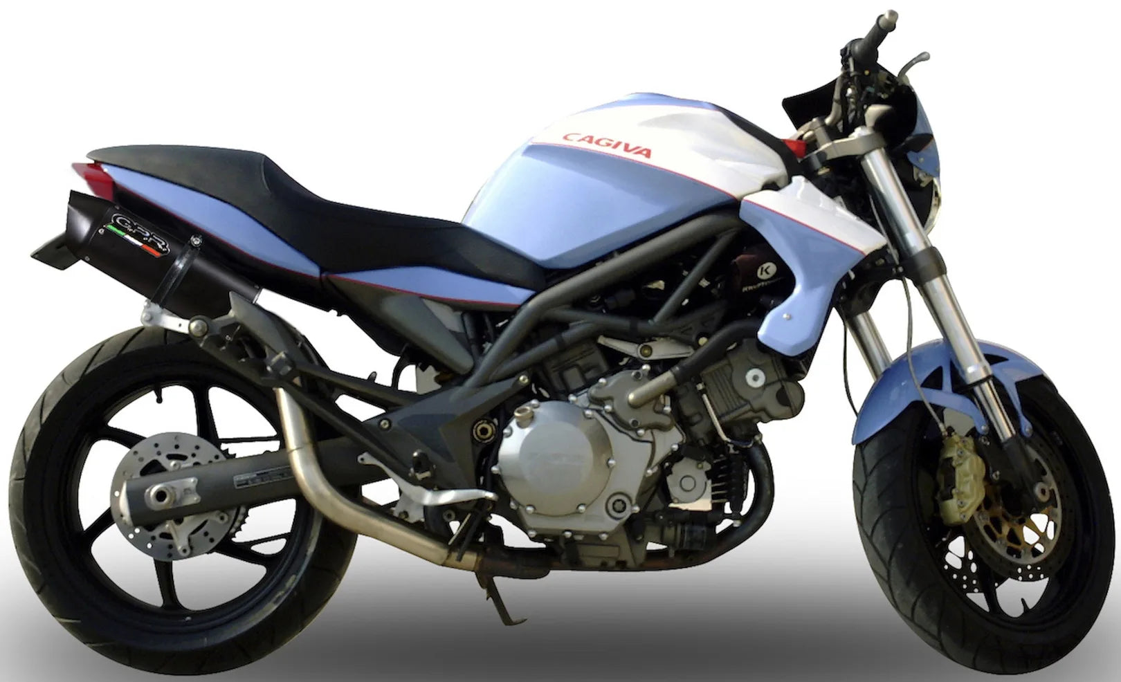 Doppio Terminale Di Scarico Con Omologazione Suono Furore Alluminio Nero - Gpr Compatibile Con Cagiva Raptor 1000 (2000-2003)