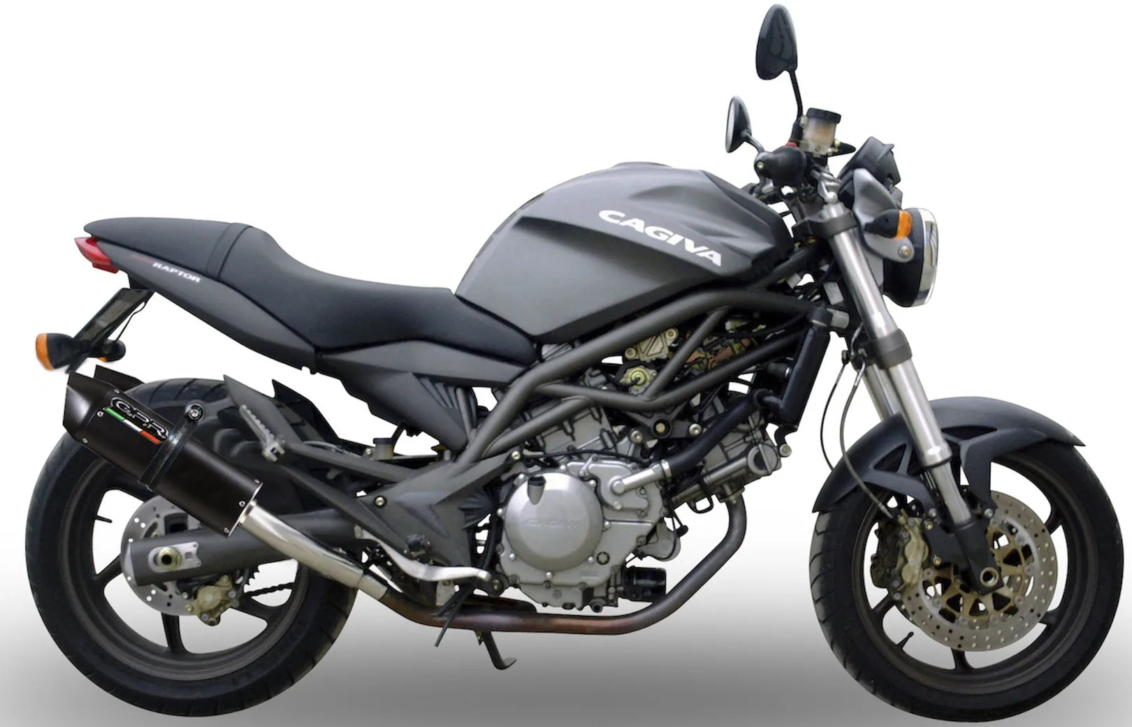 Doppio Terminale Di Scarico Con Omologazione Suono Furore Alluminio Nero - Gpr Compatibile Con Cagiva Raptor 650 (2001-2005)