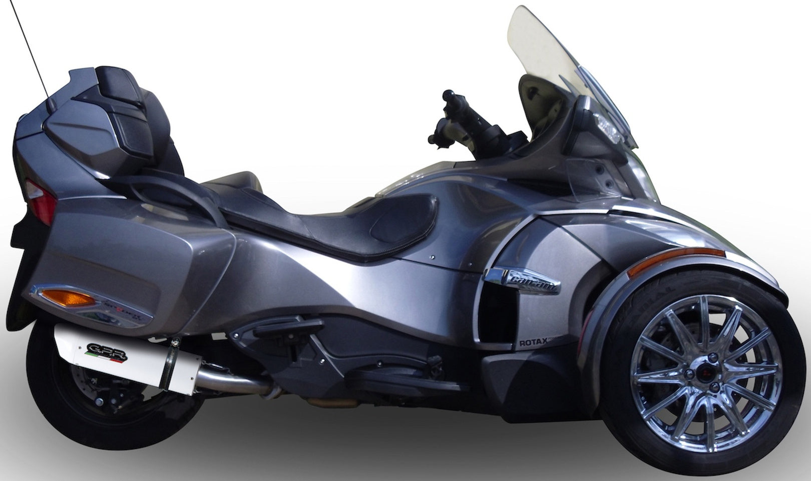 Exhaust Tip With Noise Certification Albus Ceramic White Aluminium - Gpr Compatible With Can Am Spyder 1000 Gs (2007-2009)