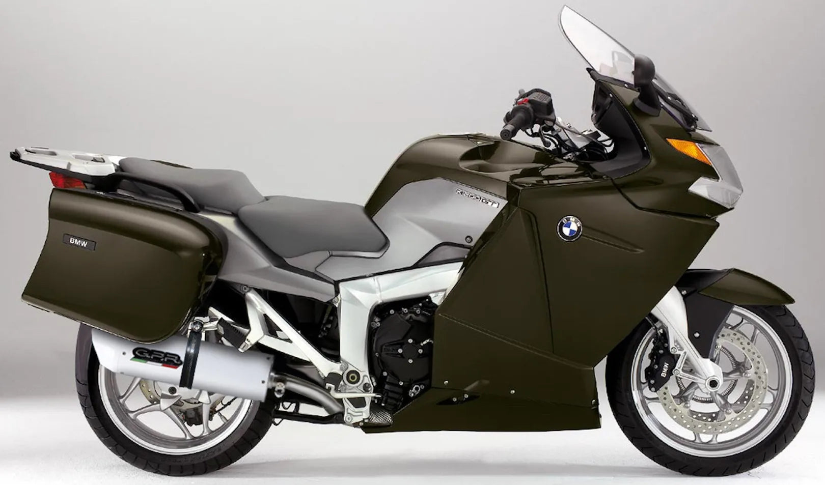 Impianto Di Scarico Completo Catalizzato E Con Omologazione Suono Albus Ceramic Alluminio Bianco - Gpr Compatibile Con Bmw K 1200 Gt (2006-2008)