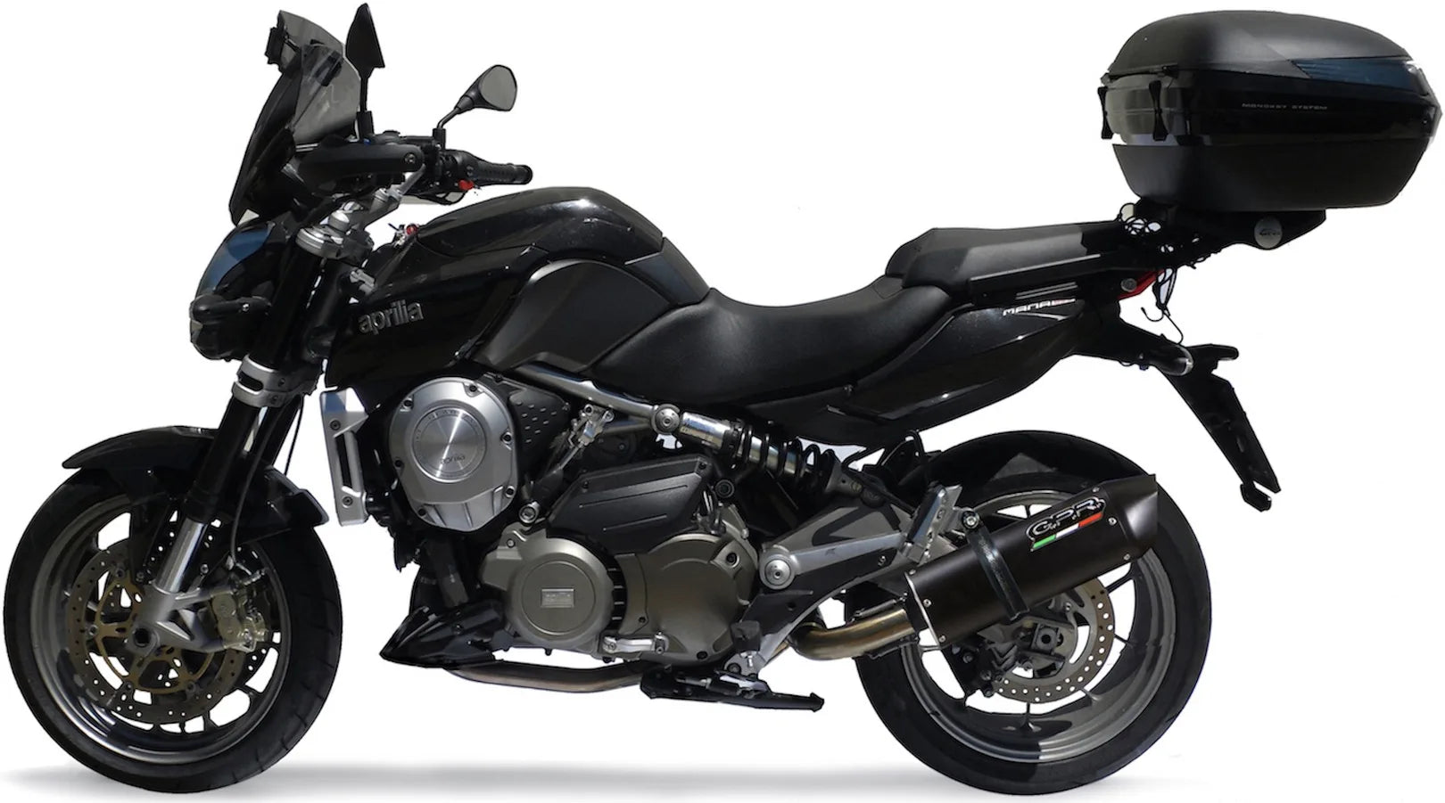 Terminale Di Scarico Catalizzato E Con Omologazione Suono Furore Alluminio Nero - Gpr Compatibile Con Aprilia Mana 850 Gt (2007-2016)