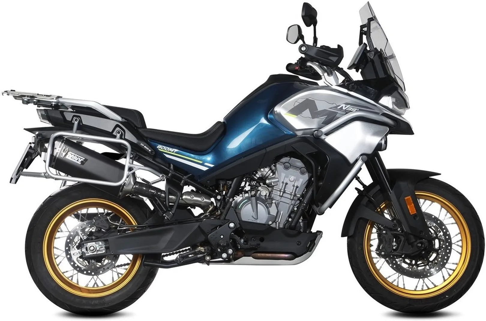 Terminale Di Scarico Con Omologazione Suono Speed Edge Inox Nero Carbonio - Mivv Compatibile Con Cfmoto 800 Mt (2022-2024)