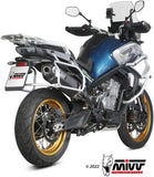Terminale Di Scarico Con Omologazione Suono Speed Edge Inox Nero Carbonio - Mivv Compatibile Con Cfmoto 800 Mt (2022-2024)