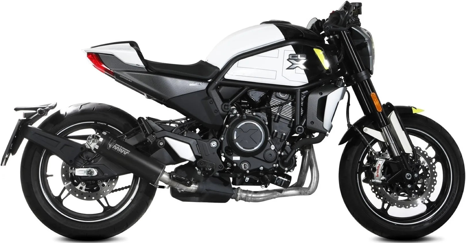 Terminale Di Scarico Con Omologazione Suono Hr-1 Inox Nero - Mivv Compatibile Con Cfmoto 700 Cl-X (2023-2024)