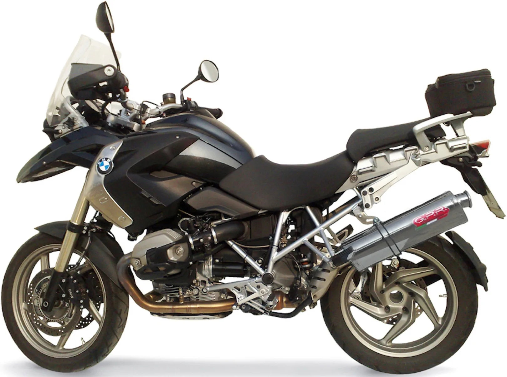 Impianto Di Scarico Completo Non Catalizzato E Con Omologazione Suono Trioval Acciaio - Gpr Compatibile Con Bmw R 1200 Gs - Adventure (2010-2012)