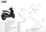 Complete Non-Catalytic Exhaust System With Sound Certification Urban Stainless Steel - Mivv Compatible With Piaggio Beverly 125 (2014-2016)