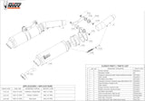 Dual Exhaust System With Sound Certification Gp Carbon - Mivv Compatible With Ducati Monster 750 (1999-2002)