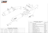 Doppio Terminale Di Scarico Con Omologazione Suono Gp Carbonio - Mivv Compatibile Con Ducati Monster 900 (1999-2002)