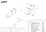 Dual Exhaust System With Sound Certification Gp Carbon - Mivv Compatible With Ducati Monster 1000 (2003-2005)