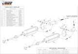 Doppio Terminale Di Scarico Catalizzato E Con Omologazione Suono Suono Inox Nero Carbonio - Mivv Compatibile Con Ducati Monster 696 (2008-2014)