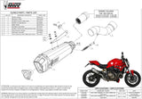 Terminale Di Scarico Non Catalizzato E Con Omologazione Suono Delta Race Inox Nero Carbonio - Mivv Compatibile Con Ducati Monster 1200 (2014-2016)