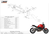 Terminale Di Scarico Catalizzato E Con Omologazione Suono Suono Inox Nero Carbonio - Mivv Compatibile Con Ducati Monster 821 (2014-2017)