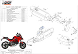 Terminale Di Scarico Con Omologazione Suono Suono Inox Carbonio - Mivv Compatibile Con Ducati Multistrada 1200 (2015-2017)