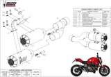 Doppio Terminale Di Scarico Non Catalizzato E Senza Omologazione Suono Mk3 Carbonio - Mivv Compatibile Con Ducati Monster 1200 (2014-2016)