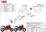 Terminale Di Scarico Catalizzato E Con Omologazione Suono Gppro Carbonio - Mivv Compatibile Con Ducati Monster 1200 (2017-2021)