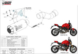 Uncatalysed Exhaust System Without Sound Certification Mk3 Carbon - Mivv Compatible With Ducati Monster 1200 (2017-2021)