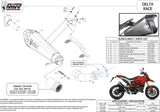 Terminale Di Scarico Non Catalizzato E Con Omologazione Suono Delta Race Inox Carbonio - Mivv Compatibile Con Ducati Hypermotard 939 (2016-2018)