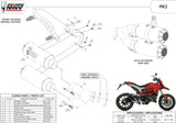 Doppio Terminale Di Scarico Non Catalizzato E Senza Omologazione Suono Mk3 Inox Nero - Mivv Compatibile Con Ducati Hypermotard 939 (2016-2018)