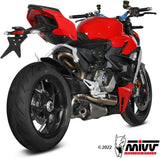 Catalytic Exhaust Tip With Sound Certification Delta Race Stainless Steel Carbon - Mivv Compatible With Ducati Panigale V2 (2020-2024)