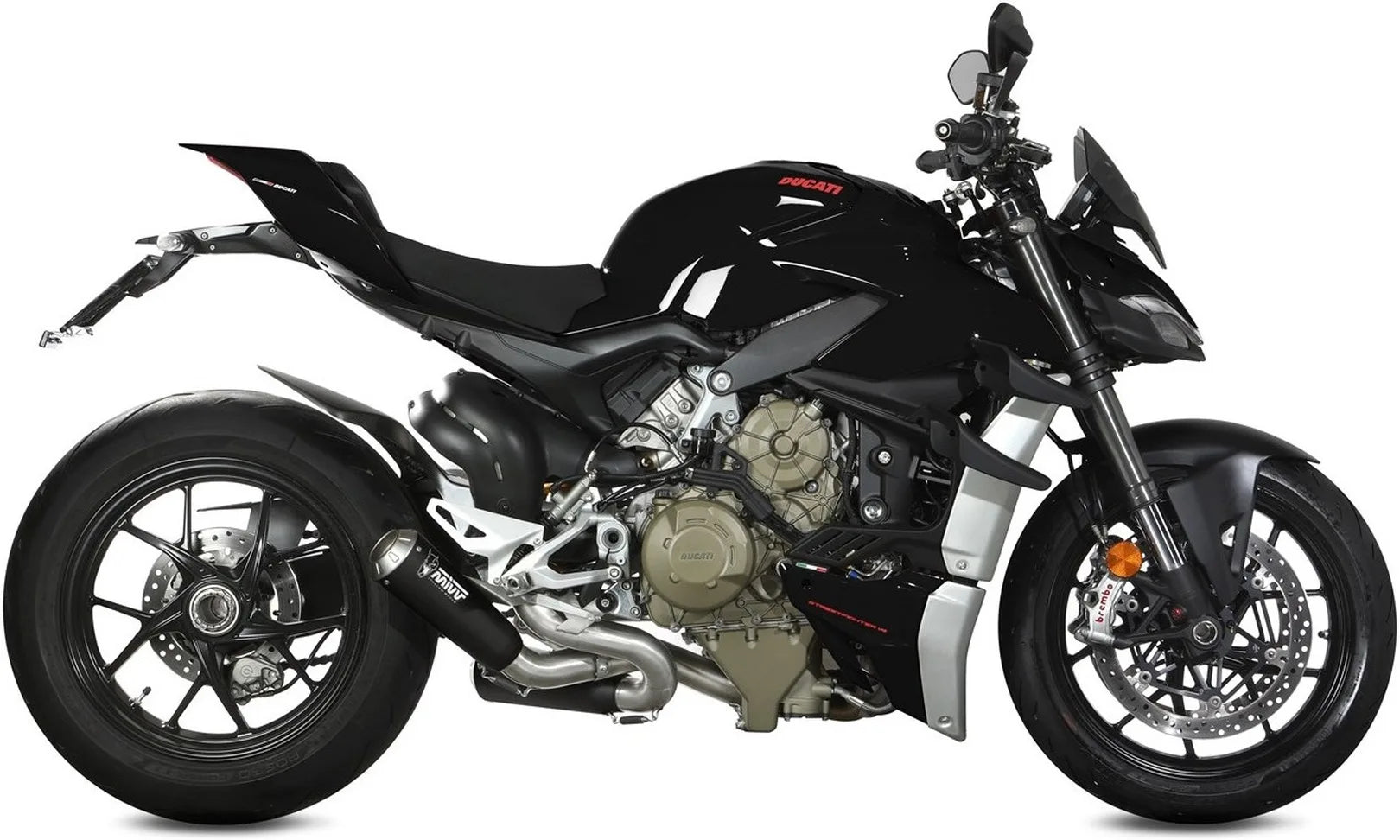 Doppio Terminale Di Scarico Non Catalizzato E Senza Omologazione Suono X-M1 Inox Nero - Mivv Compatibile Con Ducati Streetfighter V4 (2020-2022)