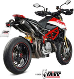 Doppio Terminale Di Scarico Non Catalizzato E Senza Omologazione Suono Mk3 Carbonio - Mivv Compatibile Con Ducati Hypermotard 950 - Sp - Rve (2021-2024)