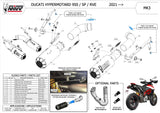 Doppio Terminale Di Scarico Non Catalizzato Con Omologazione Suono Mk3 Carbonio - Mivv Compatibile Con Ducati Hypermotard 950 - Sp - Rve (2021-2024)