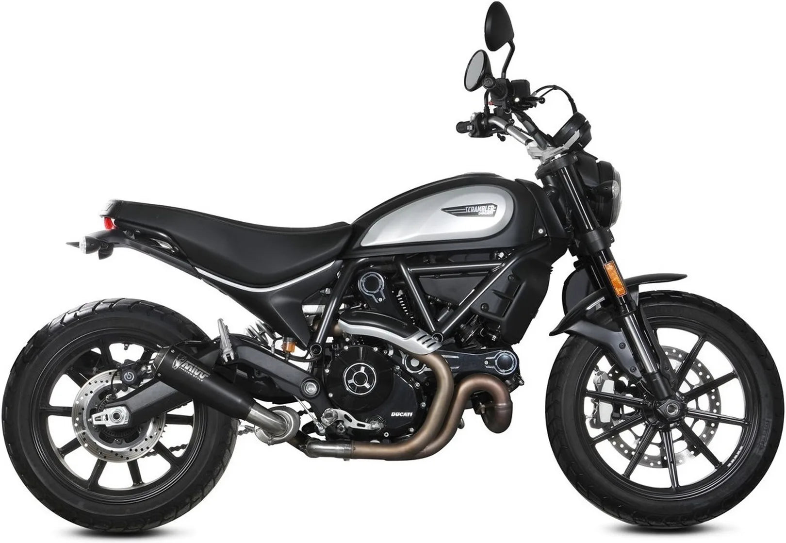 Terminale Di Scarico Catalizzato E Con Omologazione Suono X-M1 Inox Nero - Mivv Compatibile Con Ducati Scrambler 800 Icon (2021-2022)