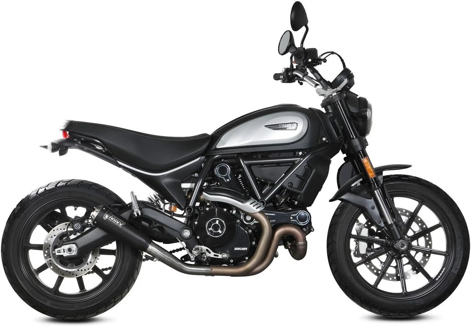 Terminale Di Scarico Non Catalizzato E Senza Omologazione Suono X-M1 Inox Nero - Mivv Compatibile Con Ducati Scrambler 800 Icon (2021-2022)