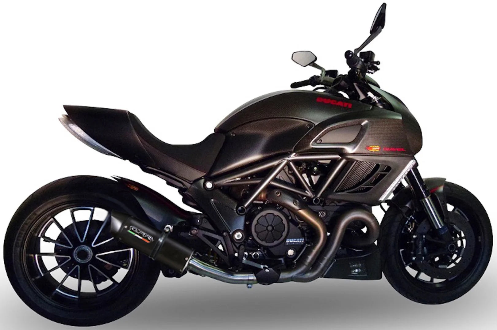 Terminale Di Scarico Senza Omologazione Suono Furore Alluminio Nero - Gpr Compatibile Con Ducati Diavel 1198 (2011-2016)