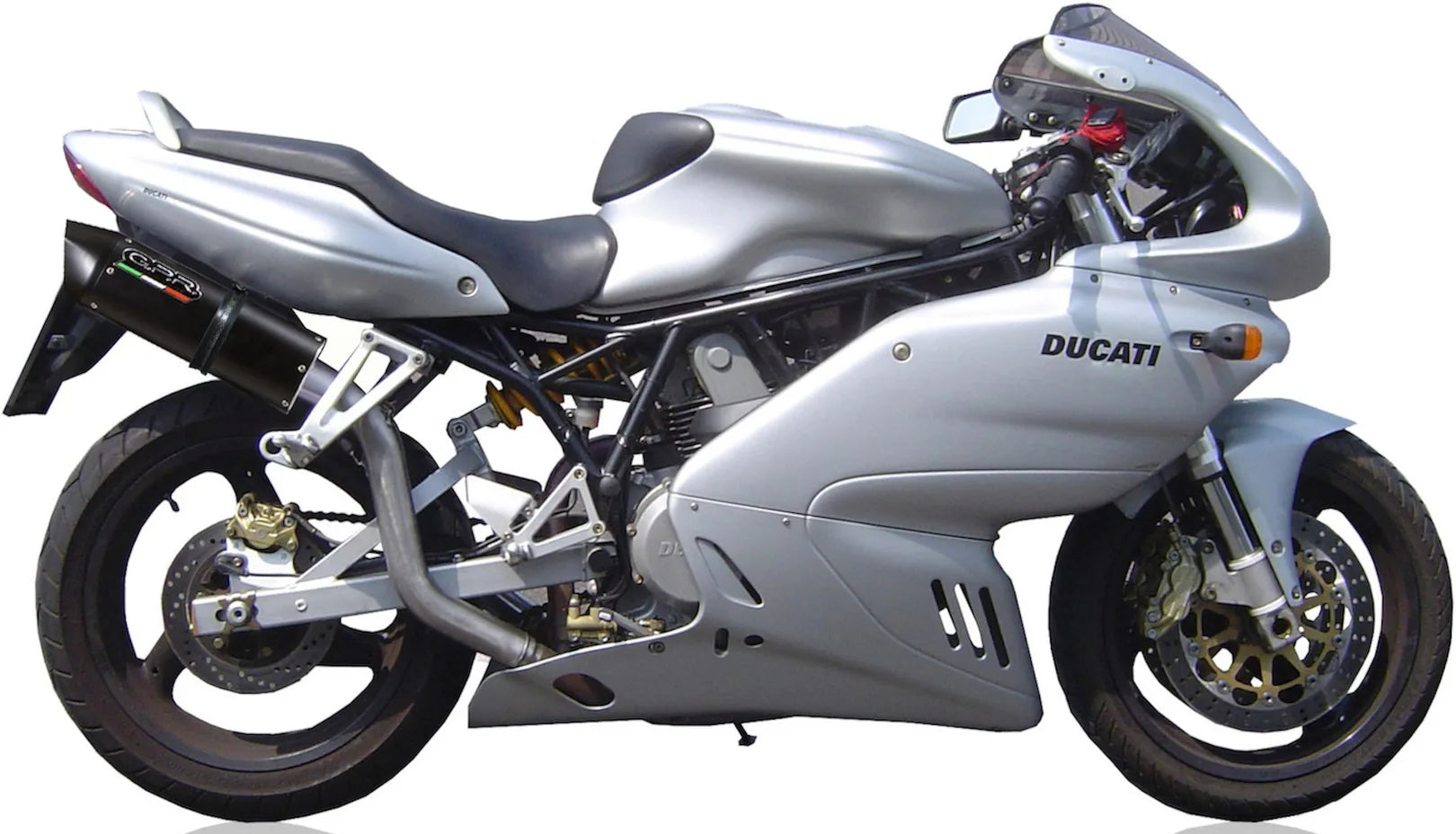 Doppio Terminale Di Scarico Con Omologazione Suono Furore Alluminio Nero - Gpr Compatibile Con Ducati Super Sport 900 Ss (1998-2002)