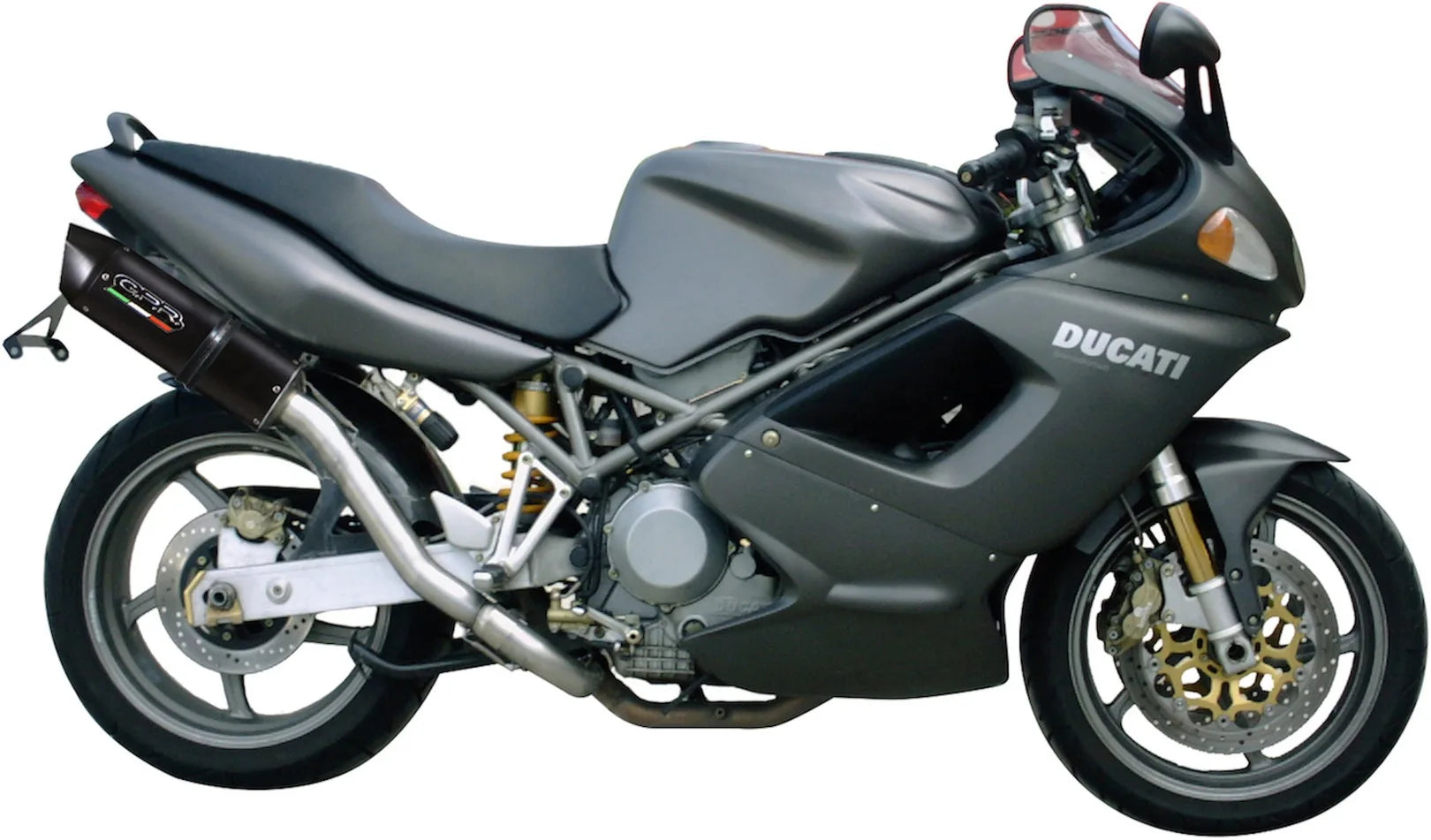 Doppio Terminale Di Scarico Con Omologazione Suono Furore Alluminio Nero - Gpr Compatibile Con Ducati St3 (2004-2007)