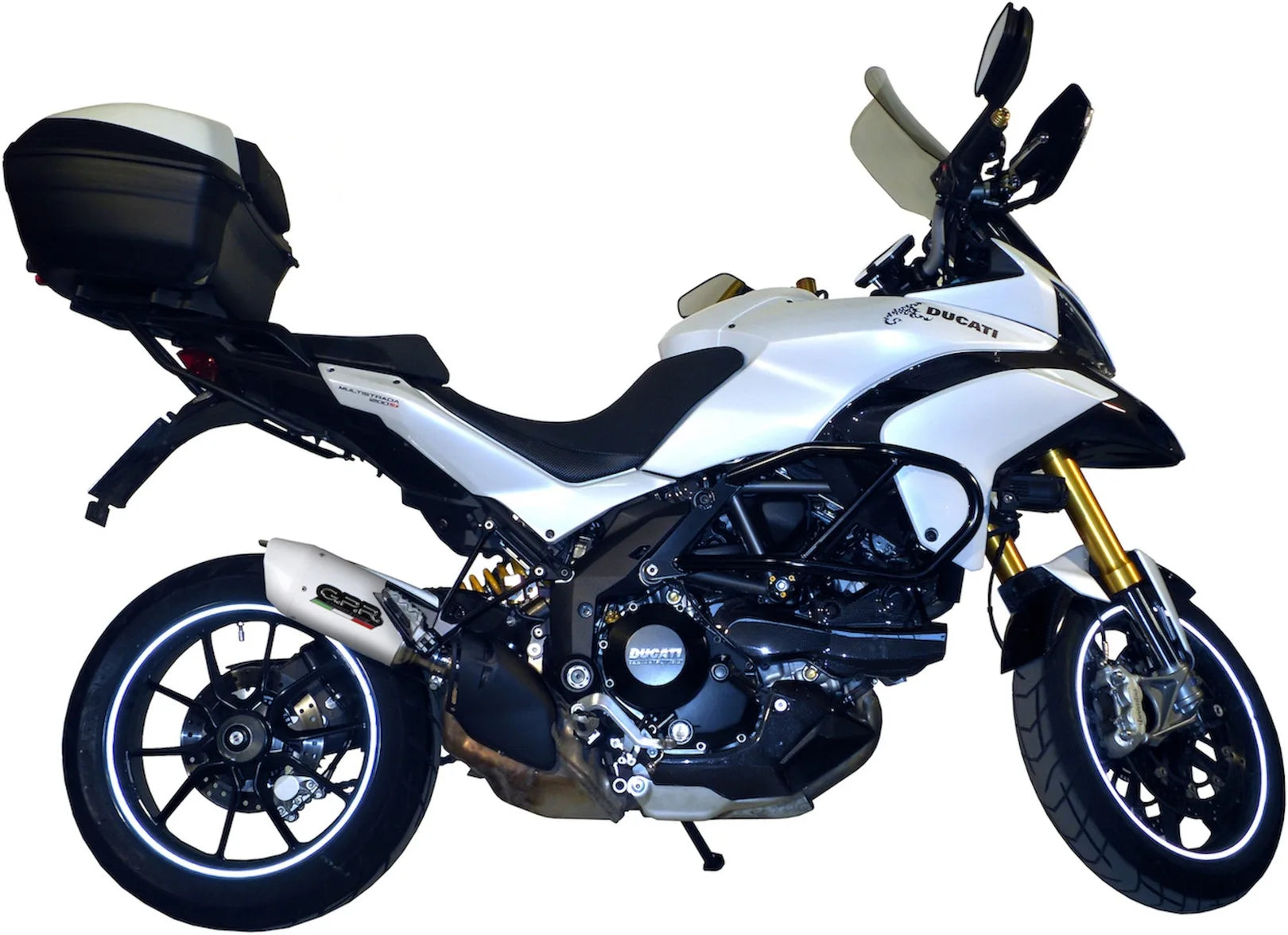 Terminale Di Scarico Catalizzato E Con Omologazione Suono Albus Ceramic Alluminio Bianco - Gpr Compatibile Con Ducati Multistrada 1200 (2010-2014)