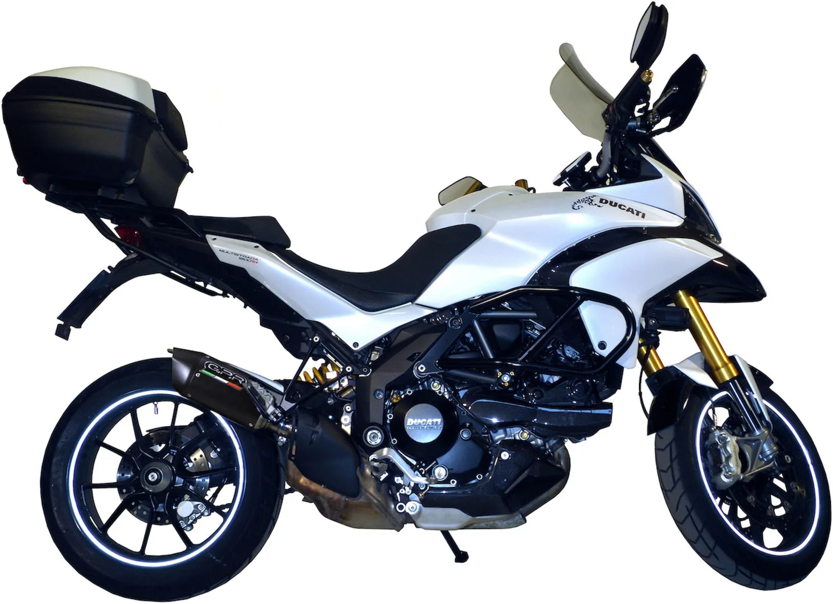 Terminale Di Scarico Catalizzato E Con Omologazione Suono Furore Alluminio Nero - Gpr Compatibile Con Ducati Multistrada 1200 (2010-2014)