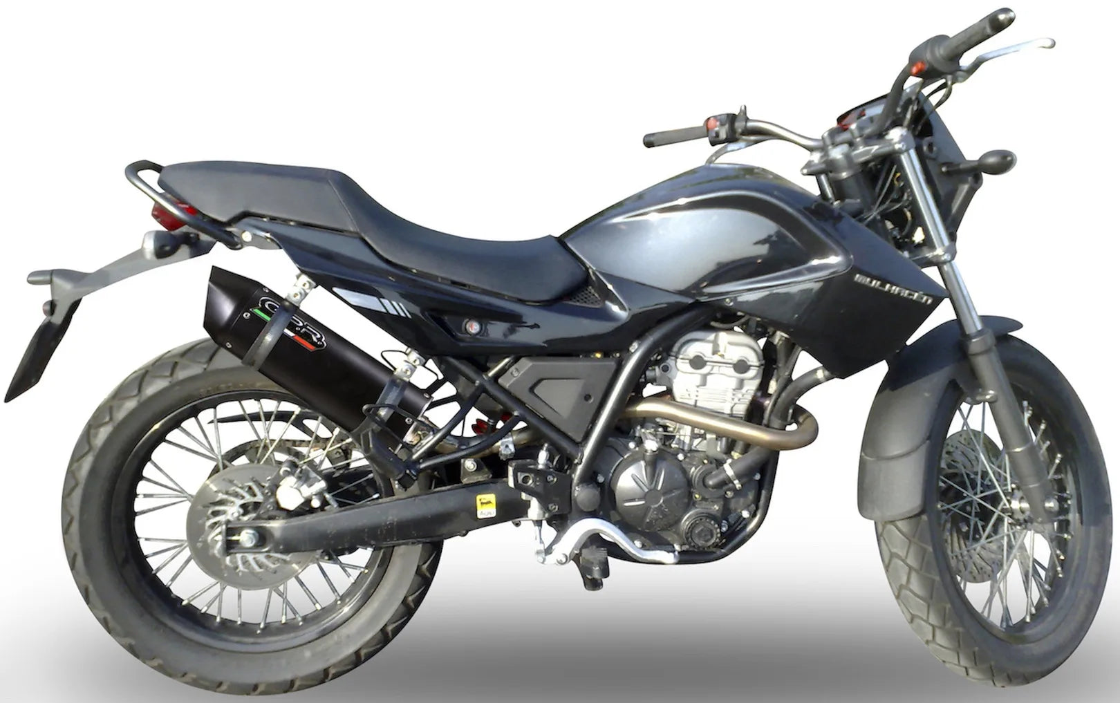 Terminale Di Scarico Con Omologazione Suono Furore Alluminio Nero - Gpr Compatibile Con Derbi Mulhacèn (2006-2011)