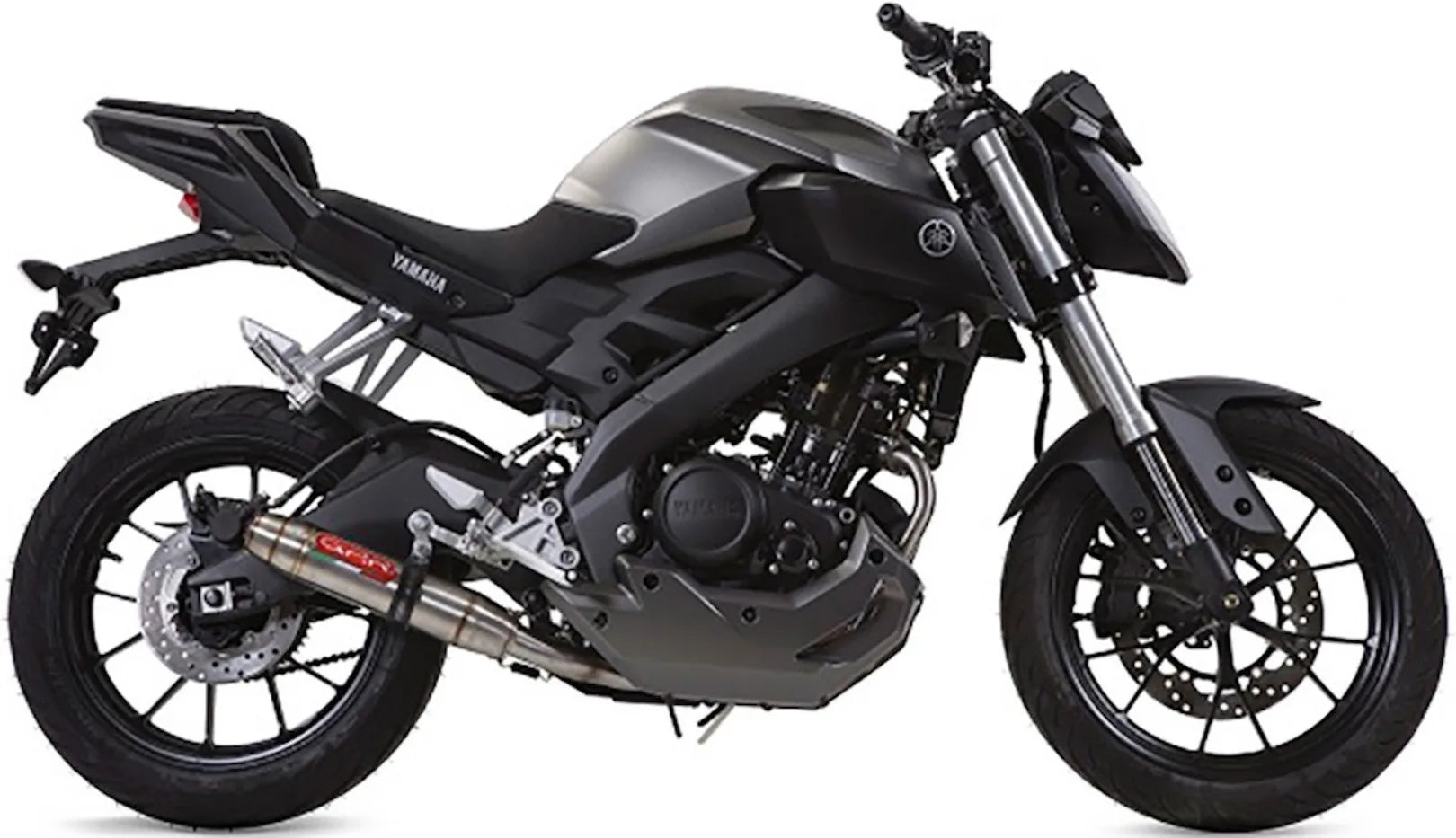 Impianto Di Scarico Completo Catalizzato E Con Omologazione Suono Deeptone Acciaio - Gpr Compatibile Con Yamaha Mt-125 (2014-2016)
