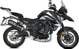 Terminale Di Scarico Con Omologazione Suono Oval Inox Nero Carbonio - Mivv Compatibile Con Benelli Trk 702 - X (2023-2024)