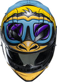 Casco Integrale Per Moto Hjc F71 Advanced Fiberglass Mc23 Monkey Dj Taglia 06 Xs