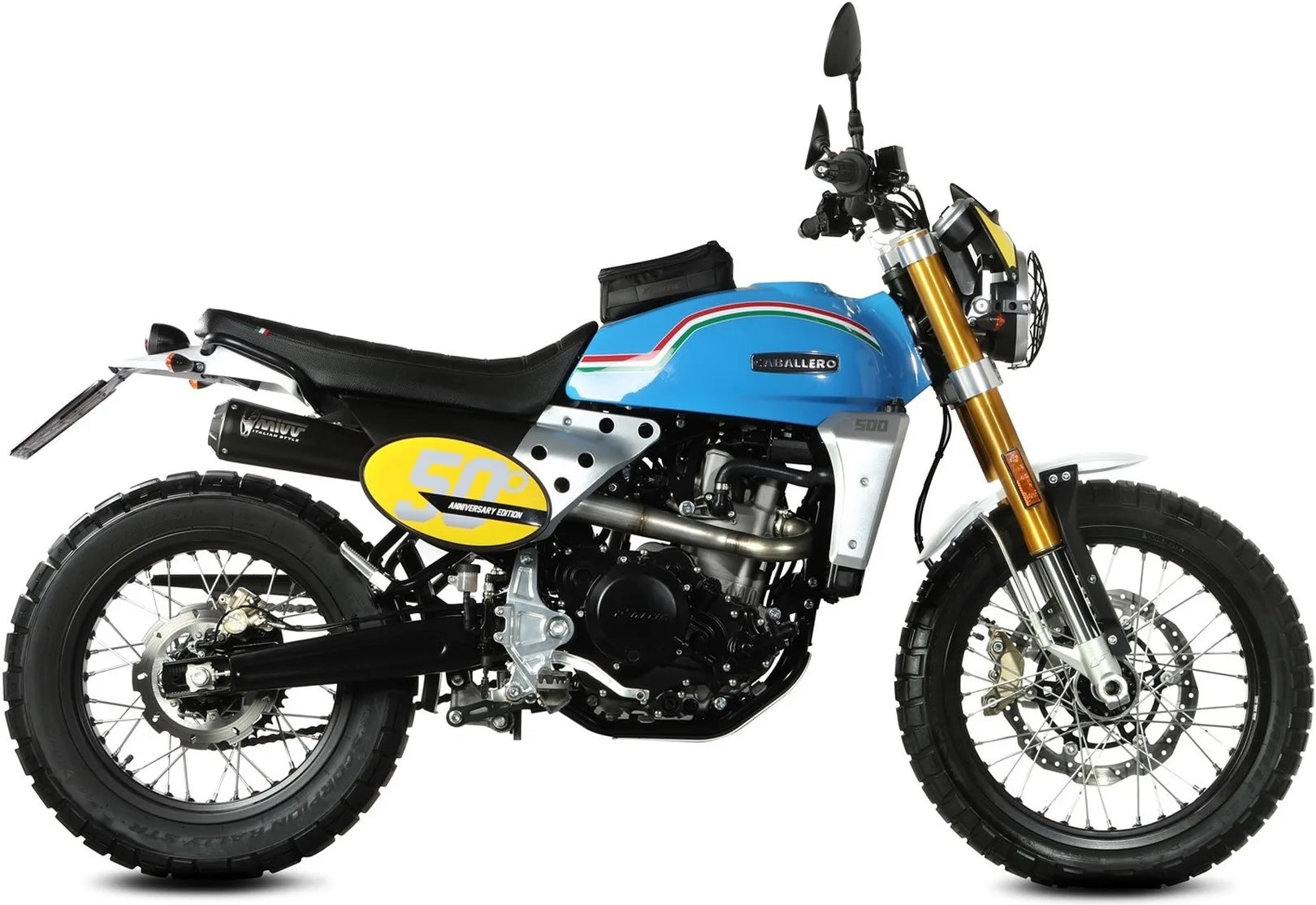 Impianto Di Scarico Completo Non Catalizzato E Senza Omologazione Suono X-M1 Inox Nero - Mivv Compatibile Con Fantic Motor Caballero 500 (2021-2024)
