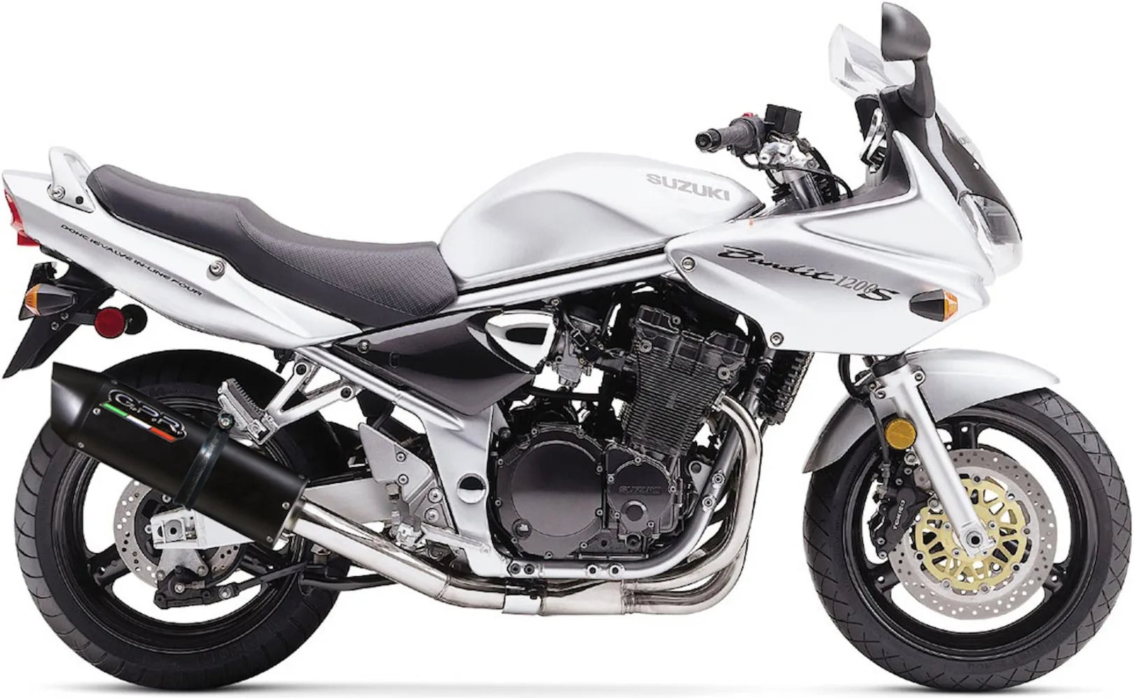 Terminale Di Scarico Con Omologazione Suono Furore Alluminio Nero - Gpr Compatibile Con Suzuki Gsf 1200 Bandit - S (2005-2006)