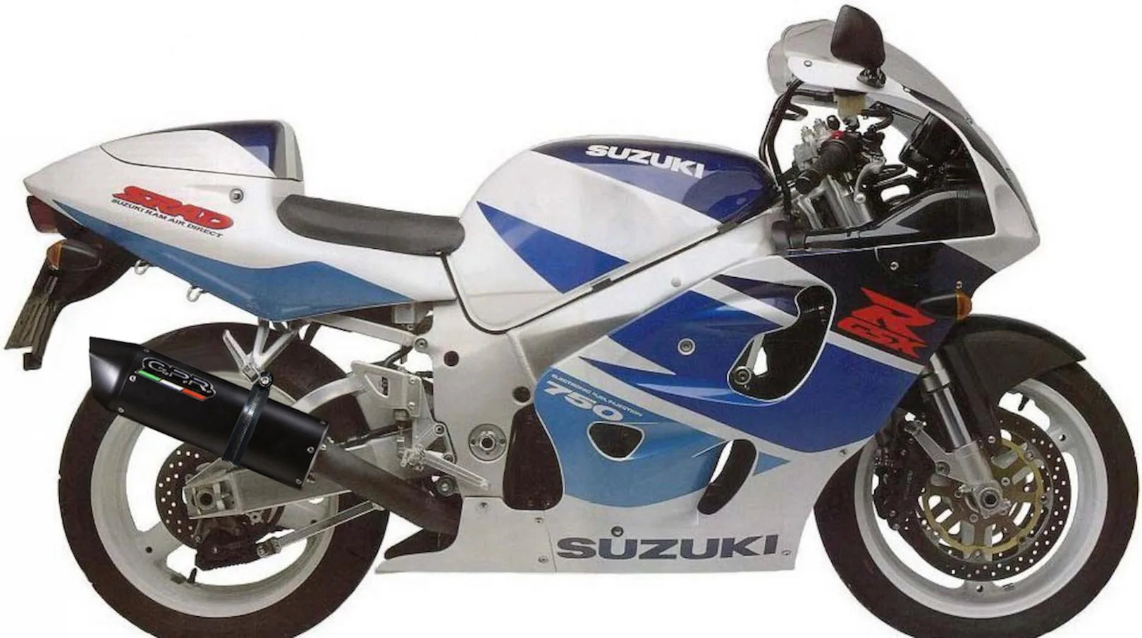 Terminale Di Scarico Con Omologazione Suono Furore Alluminio Nero - Gpr Compatibile Con Suzuki Gsx-R 750 Srad (1996-1999)
