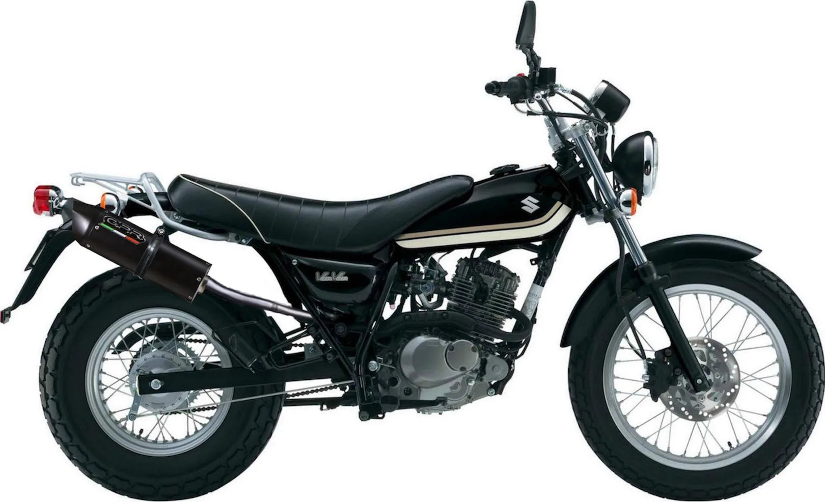 Terminale Di Scarico Senza Omologazione Suono Furore Alluminio Nero - Gpr Compatibile Con Suzuki Rv 125 Van (2003-2017)