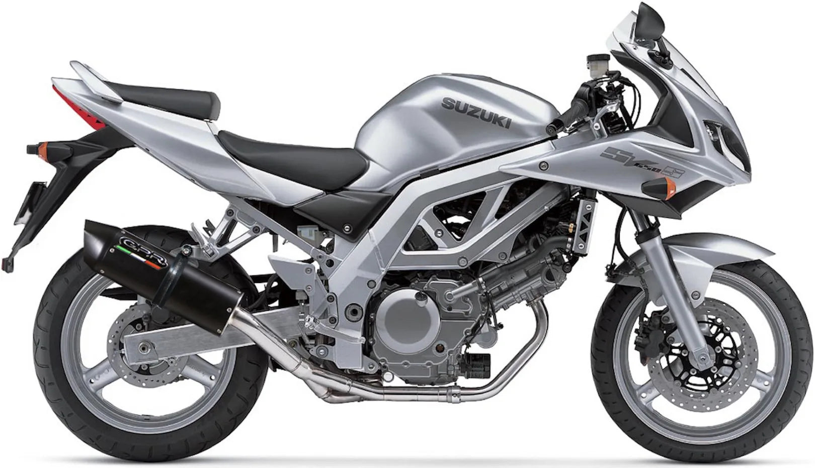 Terminale Di Scarico Con Omologazione Suono Furore Alluminio Nero - Gpr Compatibile Con Suzuki Sv 650 - S (1999-2002)