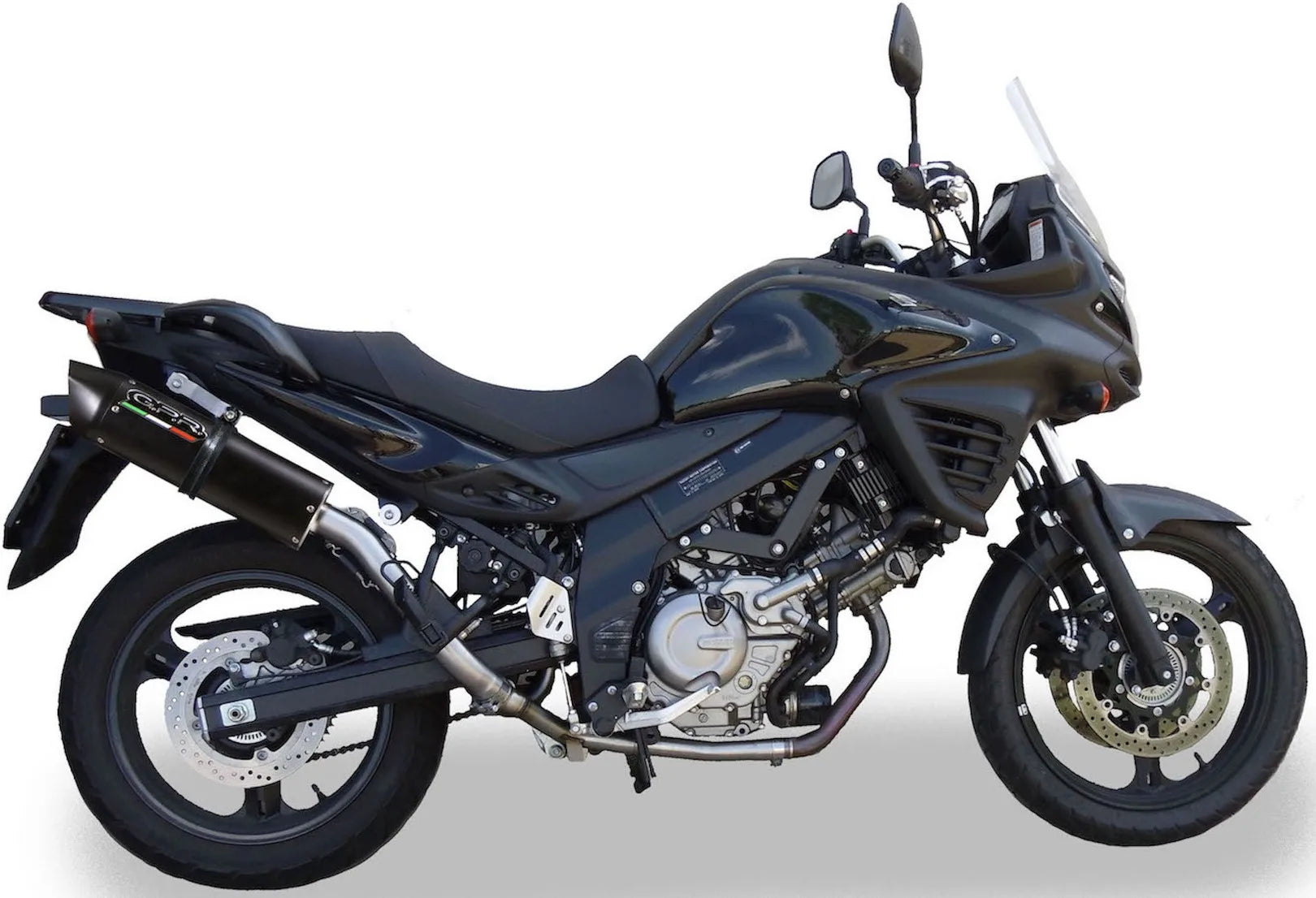 Terminale Di Scarico Catalizzato E Con Omologazione Suono Furore Alluminio Nero - Gpr Compatibile Con Suzuki V-Strom Dl 650 (2012-2016)