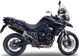 Terminale Di Scarico Con Omologazione Suono Furore Alluminio Nero - Gpr Compatibile Con Triumph Tiger 800 - Xr - Xc - Xrx - Xcx - Xrt - Xca (2011-2016)