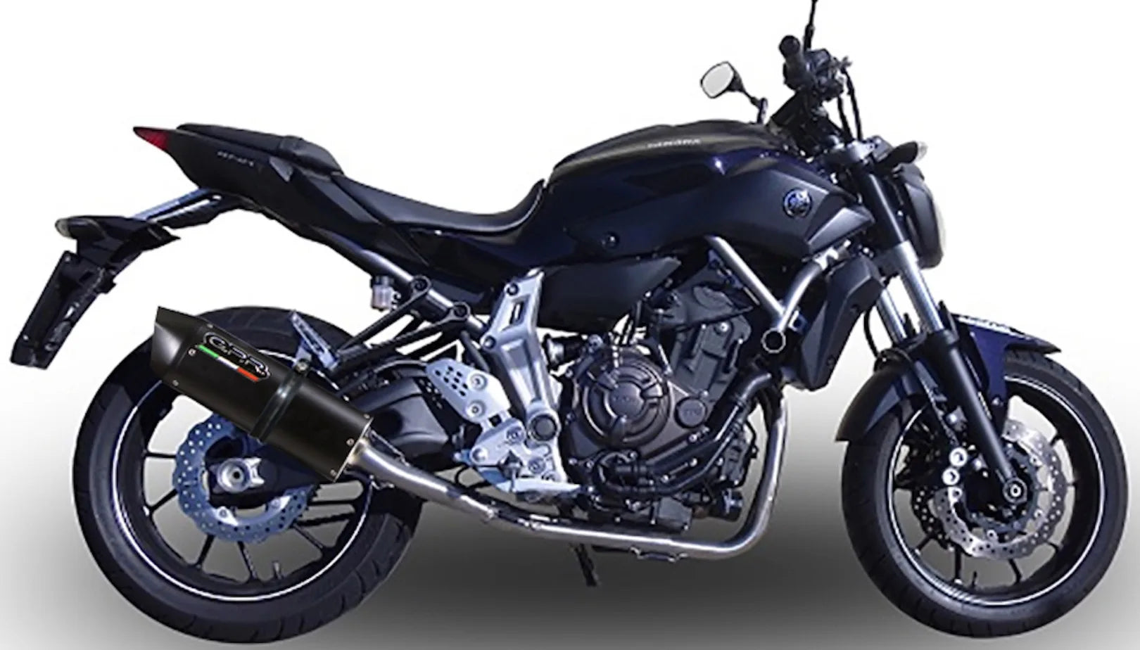 Impianto Di Scarico Completo Catalizzato E Con Omologazione Suono Furore Alluminio Nero - Gpr Compatibile Con Yamaha Mt-07 (2014-2016)