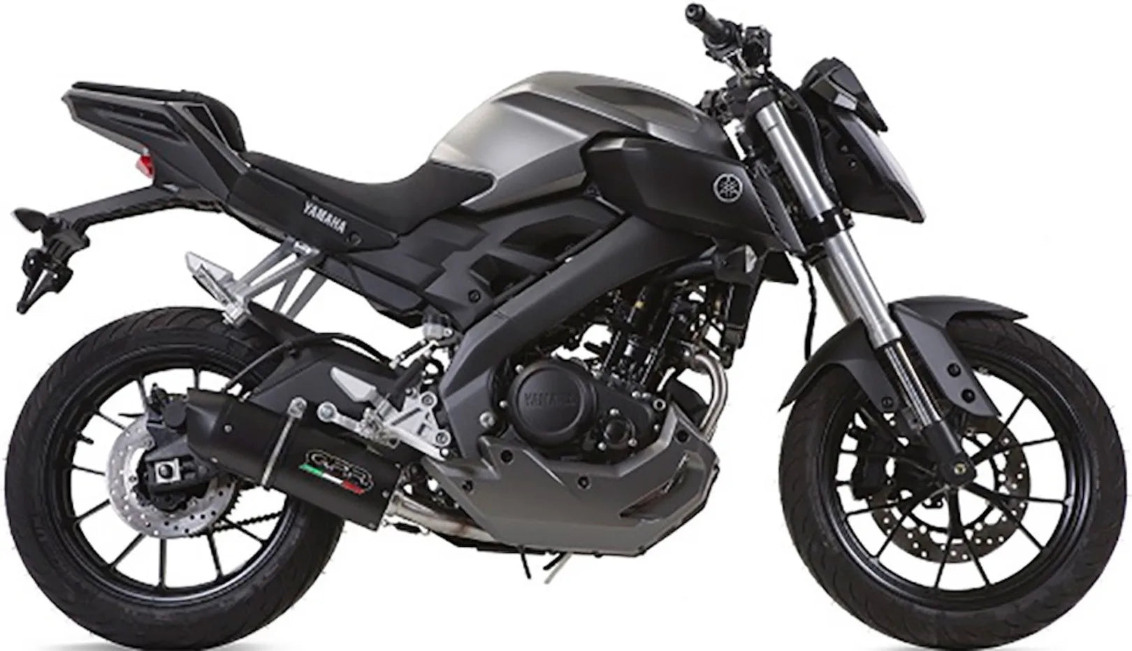 Terminale Di Scarico Con Omologazione Suono Furore Alluminio Nero - Gpr Compatibile Con Yamaha Mt-125 (2014-2016)